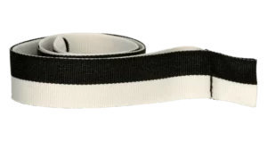 Ribbon for medal in black — white colour