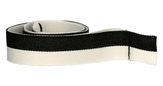 Ribbon for medal in black — white colour