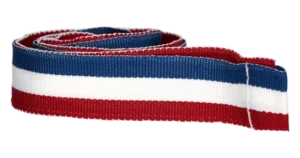 Ribbon for medal in blue — white — red colour