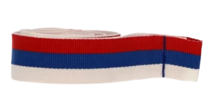 Ribbon for medal in red — blue — white colour