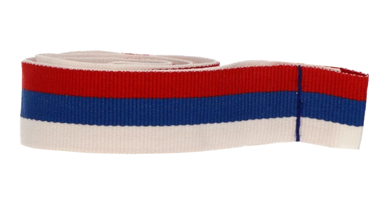 Ribbon for medal in red — blue — white colour