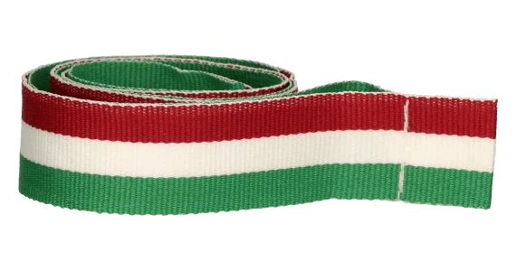 Ribbon for medal in red — white — green colour