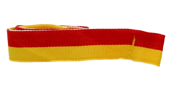 Ribbon for medal in red — yellow colour