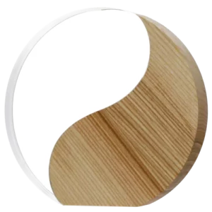 Yin-yang inspired wooden and acrylic award