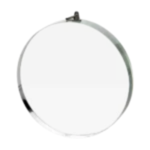 A clear circular glass plaque, suitable for engraving personalised messages or logos.