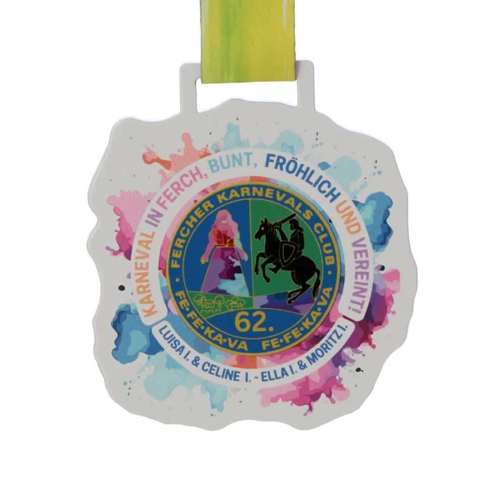 Medaglia carnevale Karneval in Ferch con stampa UV colorata