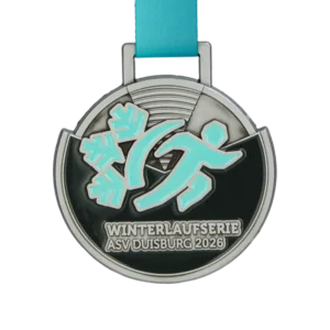 Custom made medal for Winterlaufserie 2026
